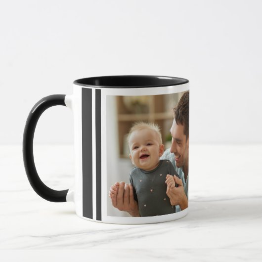 Happy First Vaderdag 4 Fotocollage Zwarte Mok (Links)