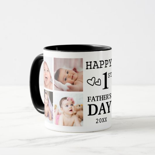 Happy First Vaderdag 5 fotocollage Mok (Voorkant links)