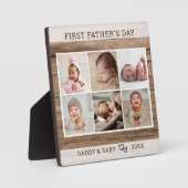 Happy First Vaderdag 6 Photo Collage Wood Fotoplaat (Voorkant)