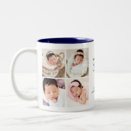 Happy First Vaderdag 8 Fotocollage & Bericht Tweekleurige Koffiemok