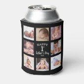 Happy First Vaderdag 8 Photo Collage Black Blikjeskoeler (Blikje Achterkant)