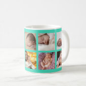 Happy First Vaderdag 8 Photo Collage Green Koffiemok (Voorkant rechts)