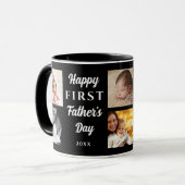 Happy First Vaderdag Black 8 Fotocollage Mok (Voorkant links)