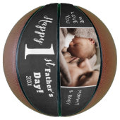 Happy First Vaderdag Chalkboard aangepaste foto Basketbal (Verticaal)