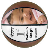 Happy First Vaderdag Custom Photo Basketbal (Voorkant)