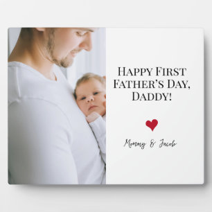 Happy First Vaderdag Foto Hart Custom Fotoplaat