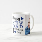 Happy First Vaderdag New Dad 5 Photo Collage Koffiemok (Voorkant rechts)
