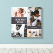 Happy First Vaderdag nieuwe vader beste vader Canvas Afdruk (Insitu (Houten vloer))