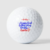 Happy First Vaderdag Papa | Golfballen (Voorkant)
