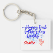 Happy First Vaderdag Papa | Sleutelhanger (Voorkant)