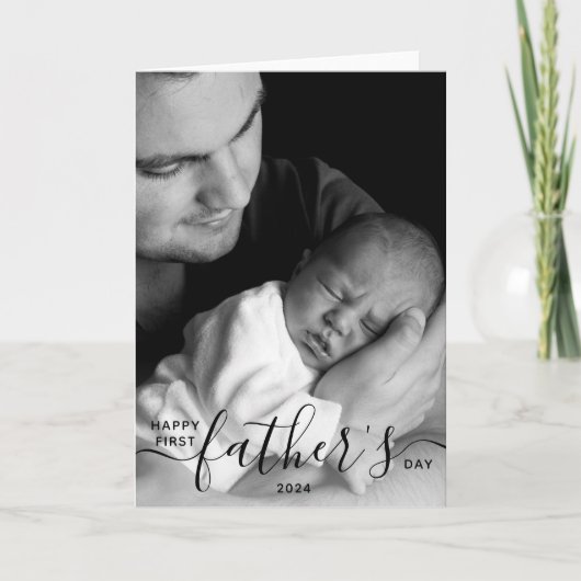 Happy First Vaderdag Photo Dad Gift Kaart (Voorkant)
