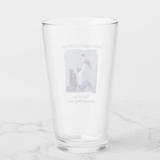 Happy First Vaderdag van mama en Baby | Glas (Achterkant)