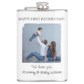 Happy First Vaderdag van mama en Baby | Heupfles (Voorkant)