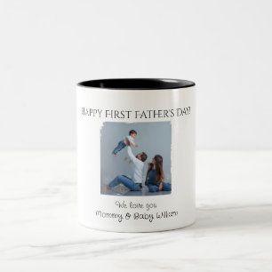 Happy First Vaderdag van mama en Baby   Tweekleurige Koffiemok