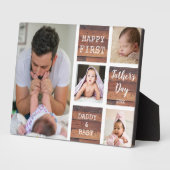 Happy First Vaderdag Wood 4 Foto Collage Fotoplaat (Zijkant)
