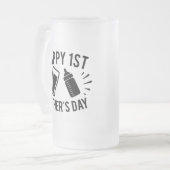 Happy First Vaderdag woordkunst Matglas Bierpul (Voorkant links)