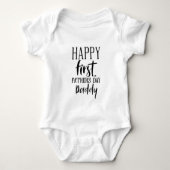 Happy First Vaderdag word art Baby Bodysuit (Voorkant)