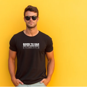 Happy First Vaderdag zwarte witte letter humor T-shirt