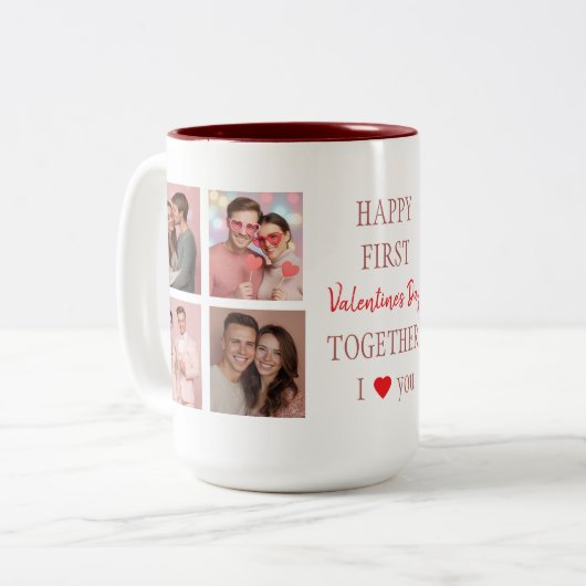 Happy First Valentine's Day Custom Coffee Mug  (Devant gauche)