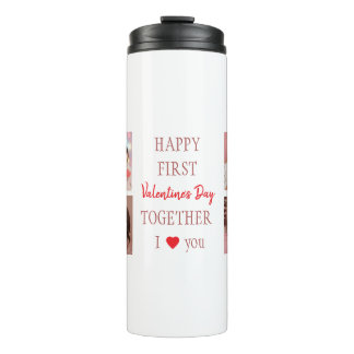 Happy First Valentine's Day Custom Thermal Tumbler Thermosbeker