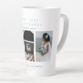 Happy First Wedding Anniversary 3 Photos Collage Latte Mok (Rechterhoek)
