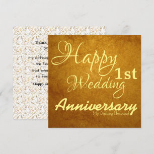 Happy First Wedding Jubileum voor mijn man Kaart