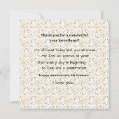 Happy First Wedding Jubileum voor mijn man Kaart (Achterkant)