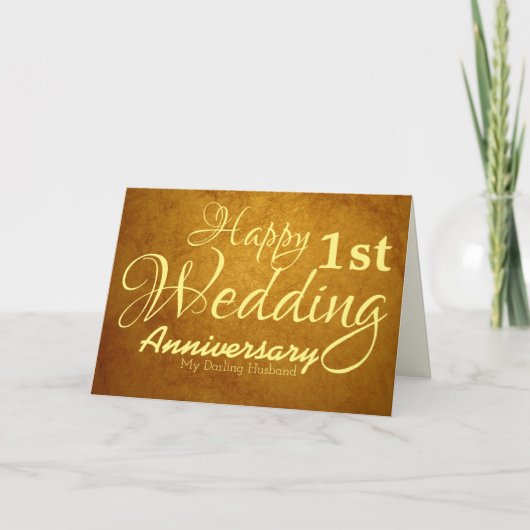 Happy First Wedding Jubileum voor mijn man Kaart (Voorkant)
