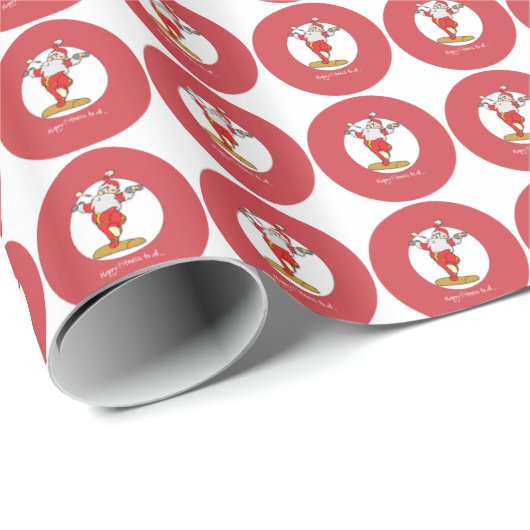 Happy Fitness oefent Kerstmis uit met de Kerstman Cadeaupapier (Rol Hoek)
