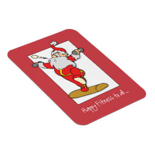 Happy Fitness oefent Kerstmis uit met de Kerstman Magneet
