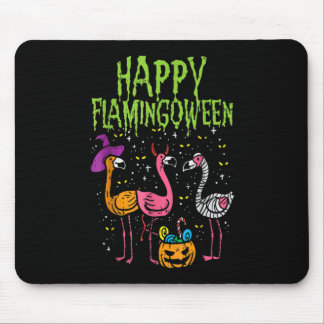 Happy Flamingbetween Scary Flamingos Funny Hallowe Muismat