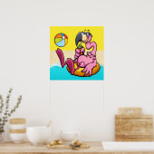 Happy Flamingo Poster (Keuken)