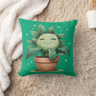 Happy Flower Pot Schattige Plant Kussen