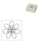 Happy Flower Rubber Stamp Rubberstempel (Gestempeld)