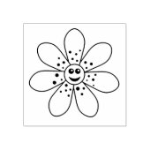 Happy Flower Rubber Stamp Rubberstempel (Afrduk)