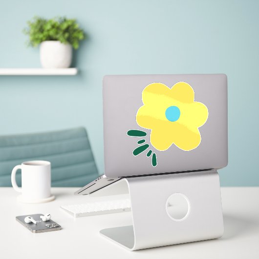 Happy Flower Sticker (Laptop op bureau)