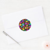 Happy Flower Wallpaper Ronde Sticker (Envelop)