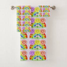 Happy Flowers Bathroom Towel Set Bad Handdoek