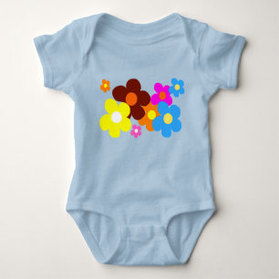 Happy Flowers Bord Blauw Romper