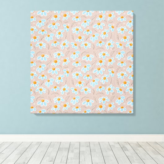 Happy Flowers Canvas Afdruk (Insitu (Houten vloer))