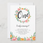 Happy Flowers verjaardagsuitnodiging Kaart (Voorkant)