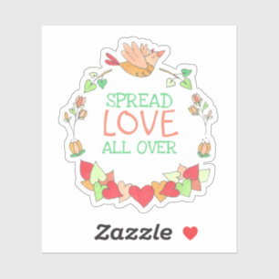 Happy Flying Bird Verspreid liefde over Schattige Sticker