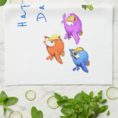 Happy Flying Birds keukenhanddoek - aangepaste tek (Gevouwen)
