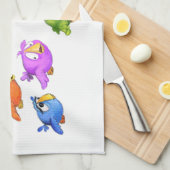 Happy Flying Birds keukenhanddoek - aangepaste tek (Quarter Fold)