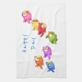 Happy Flying Birds keukenhanddoek - aangepaste tek (Verticaal)