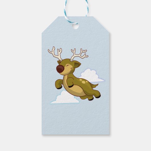 Happy Flying kerstrendiertje Cadeaulabel (Achterkant)