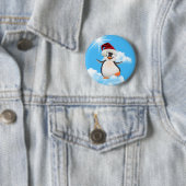Happy Flying Penguins & Santa-pet Ronde Button 5,7 Cm (In situ)