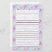 Happy Flying Witch Bright Pastel Rainbow Pattern Briefpapier (Voorkant / Achterkant)