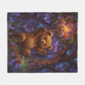 Happy Forest Teddy Bear Art Fleece Deken (Voorkant (Horizontaal))
