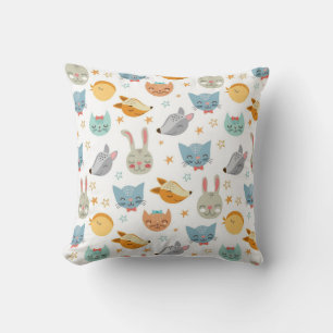Happy Forrest Animals Pattern Kussen